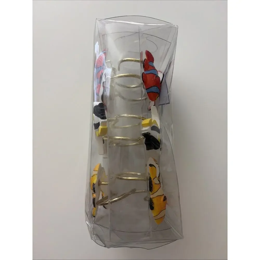 Vintage Jubilee Under The Sea Fish Decorative Resin Shower Curtain Hooks 12 pc